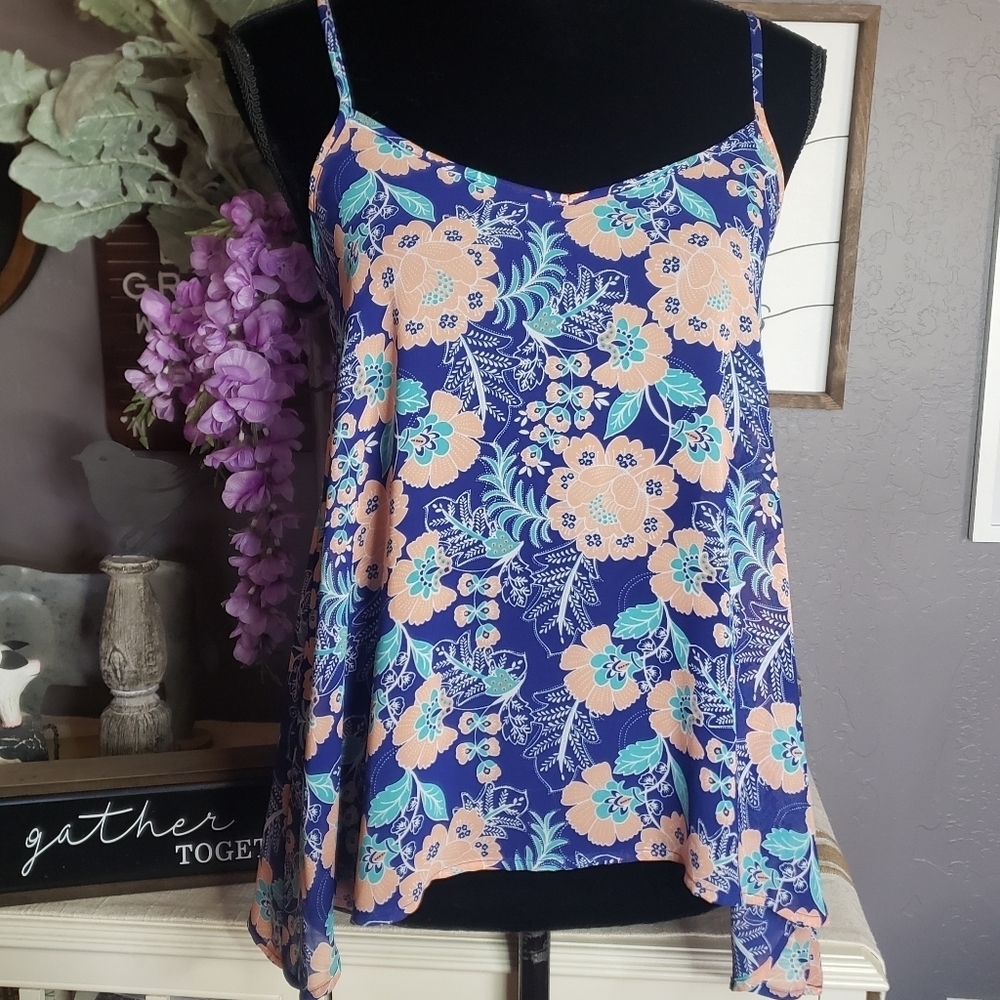 HP🥳 FREE with BUNDLE Arizona Jean CO. Floral Sheer Tank Size Small